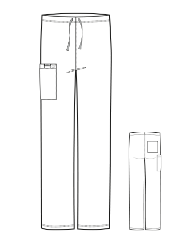 WonderWink® Unisex Work Flex™ Cargo Pant Style 500/CK280A Cherokee Unisex Tapered Leg Drawstring Pant in Black