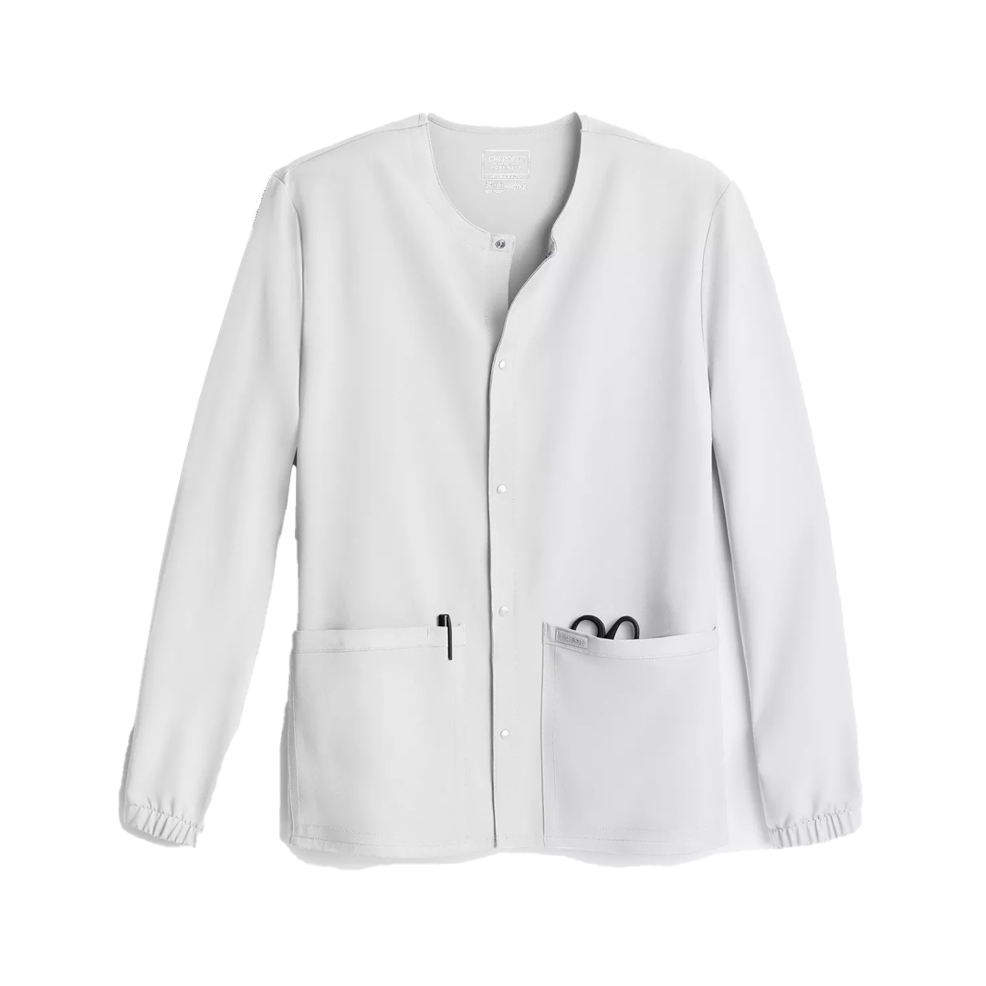 White Unisex Snap Jacket