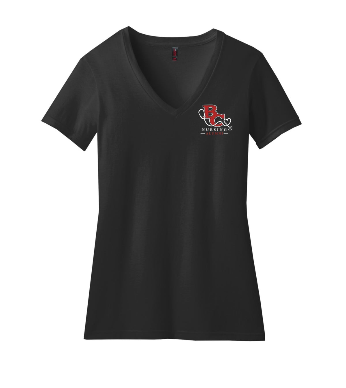 BC Black V-Neck T-Shirt  w/ Printed LOGO 1