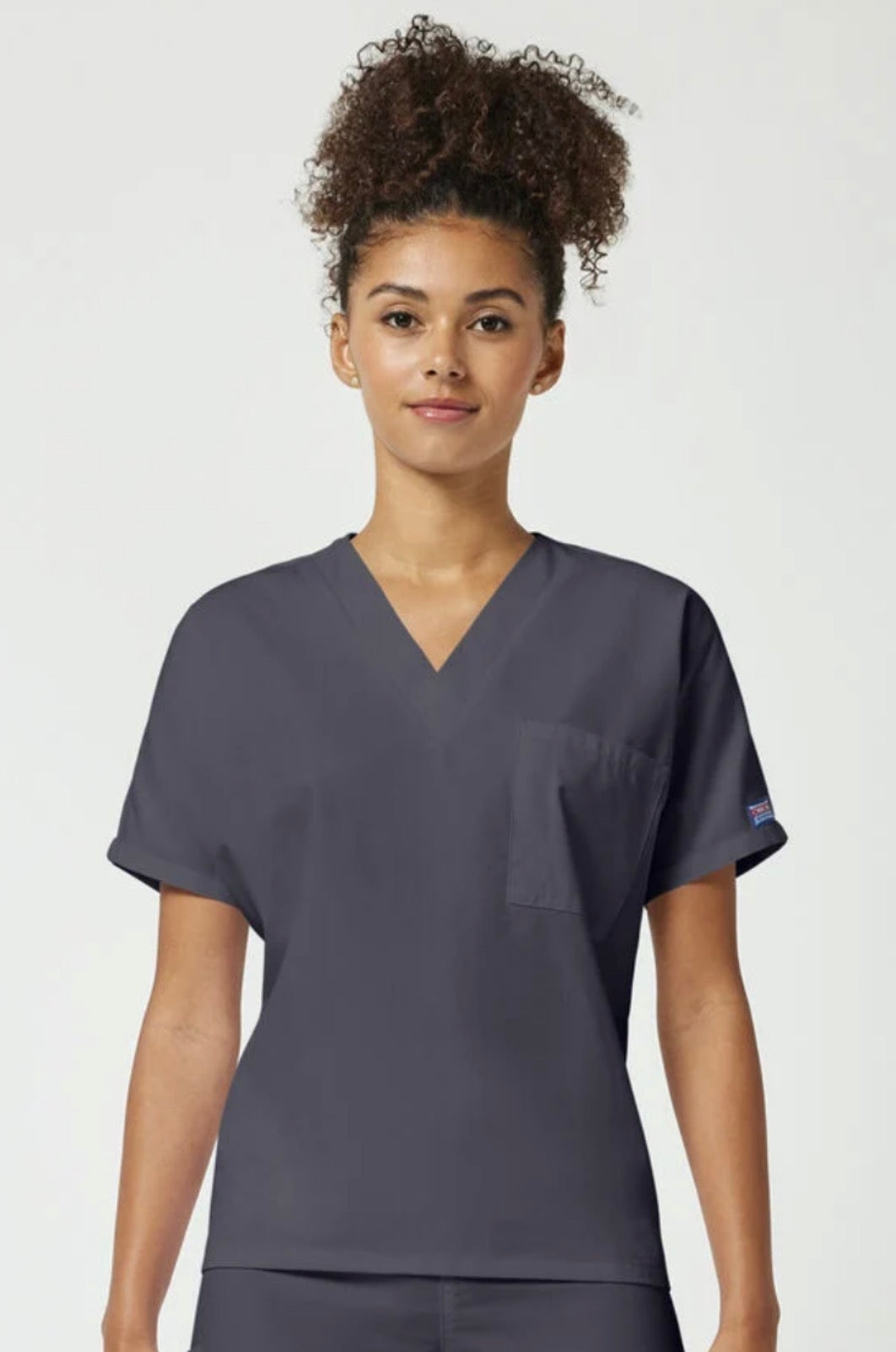 Pewter Unisex V-Neck Scrub Top 4777