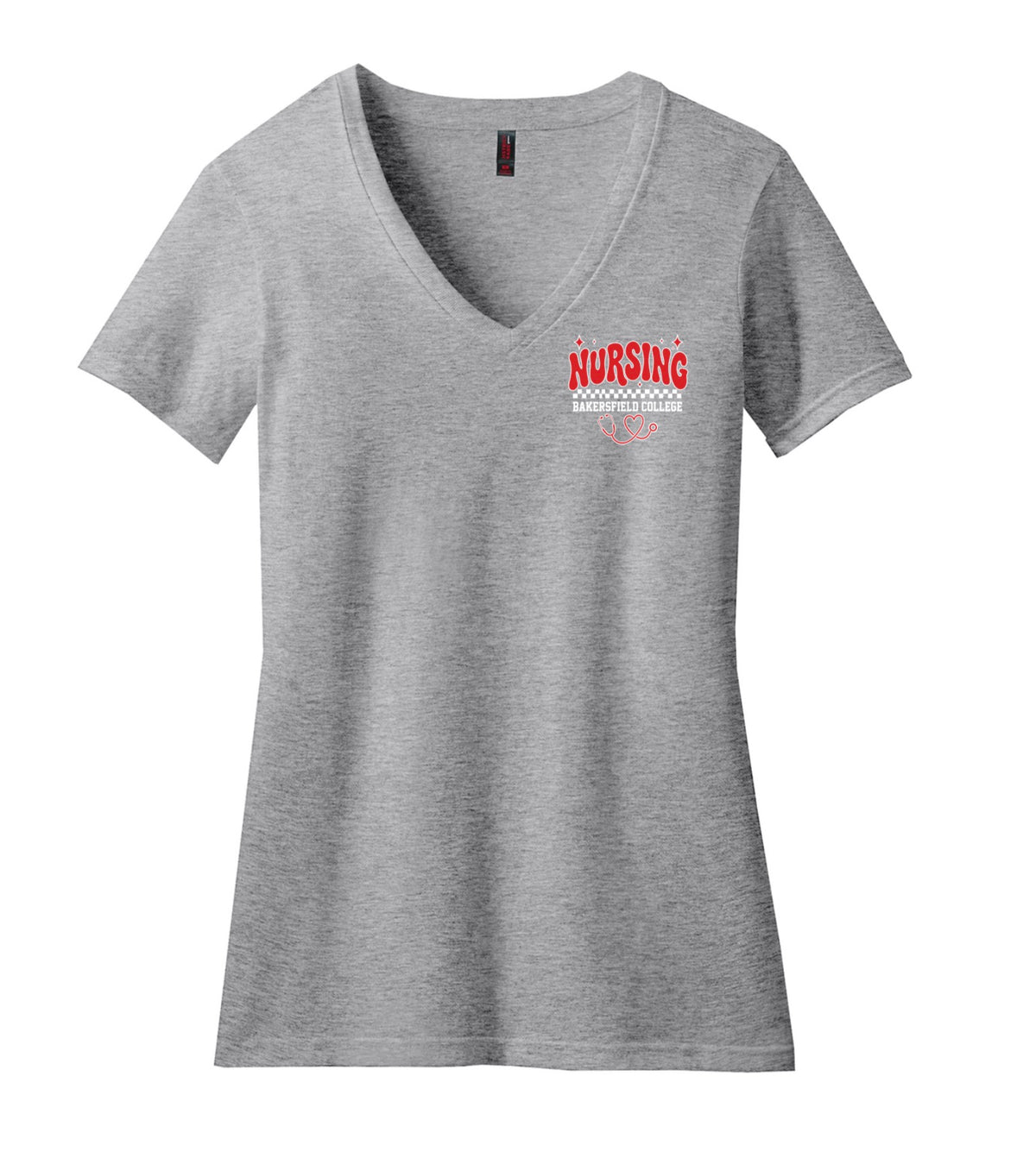 BC Silver V-Neck T-Shirt  w/ Printed LOGO 5