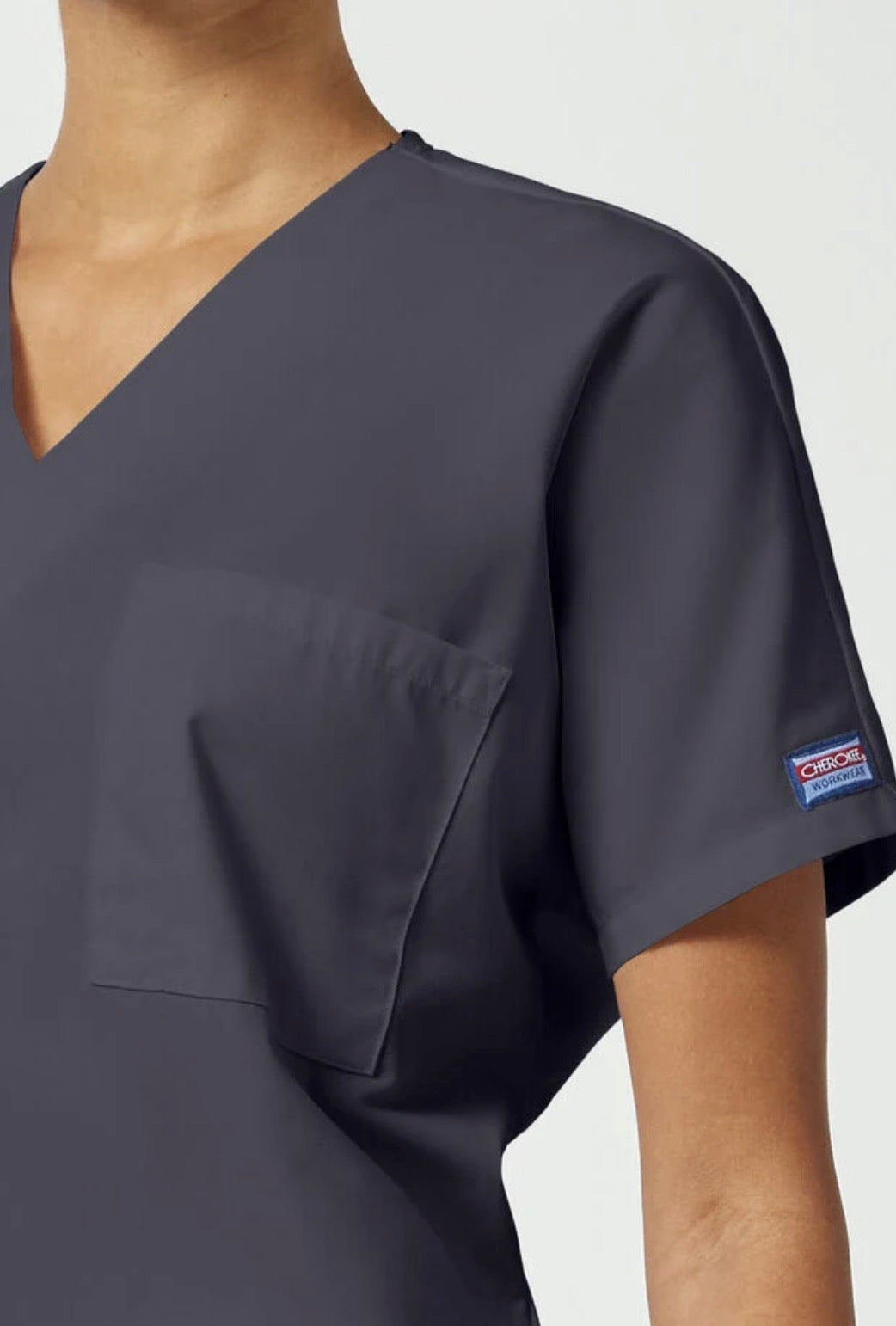 Pewter Unisex V-Neck Scrub Top 4777