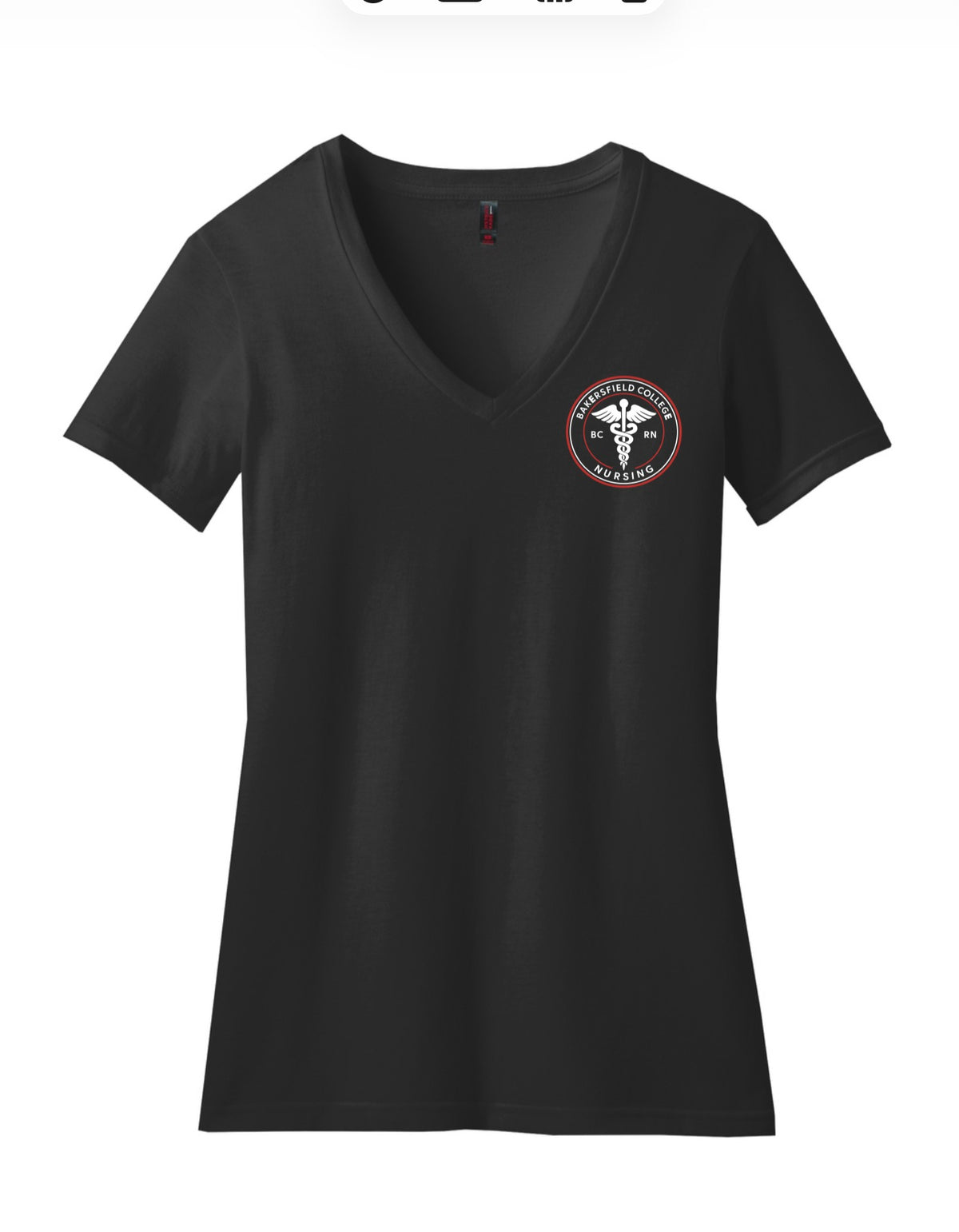 BC Black V-Neck T-Shirt  w/ Printed LOGO 3