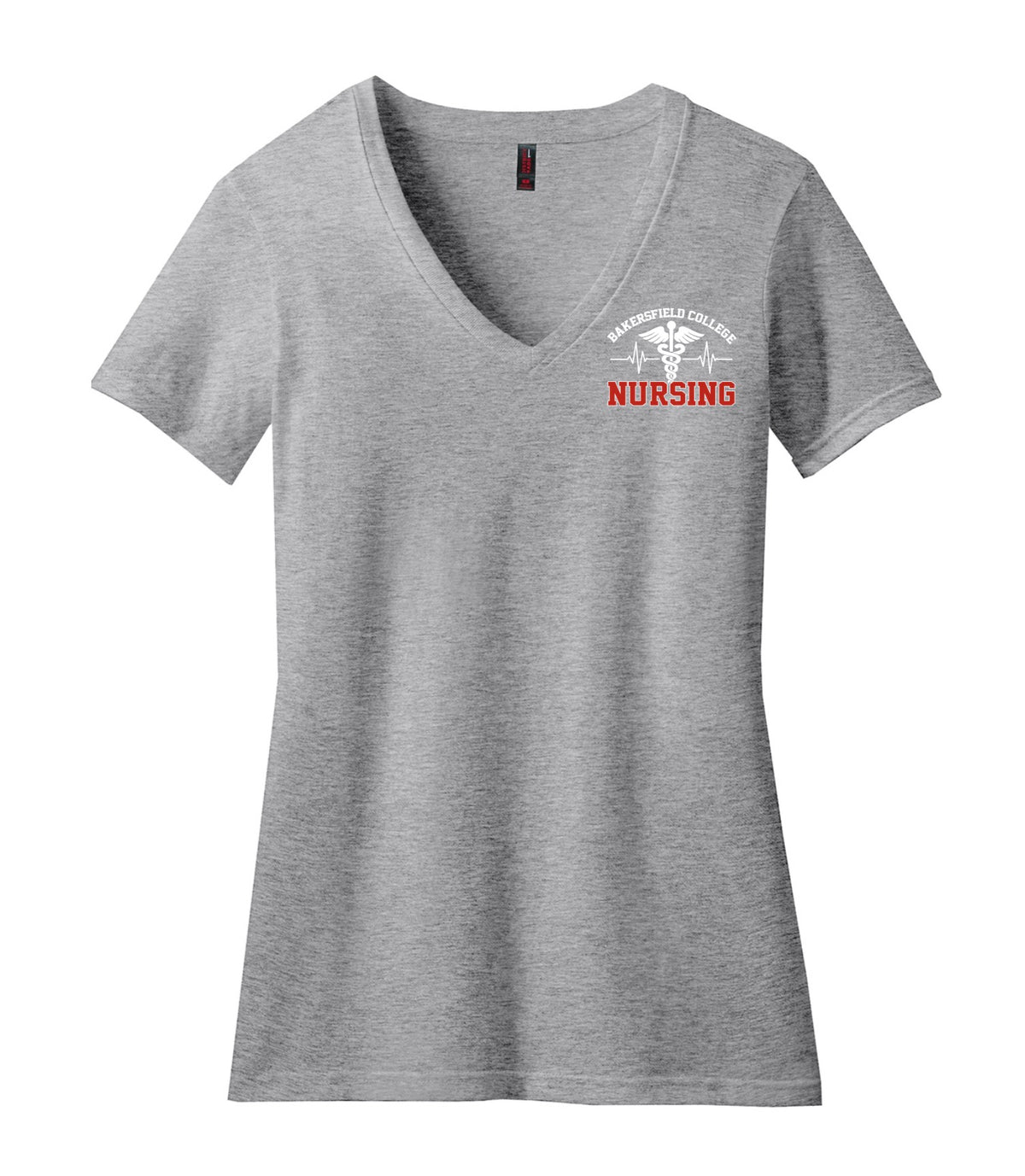 BC Silver V-Neck T-Shirt  w/ Printed LOGO 4