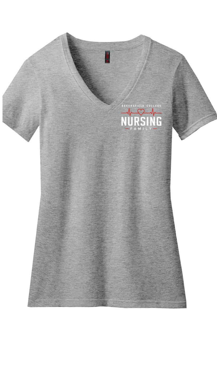 BC Silver V-Neck T-Shirt  w/ Printed LOGO 2