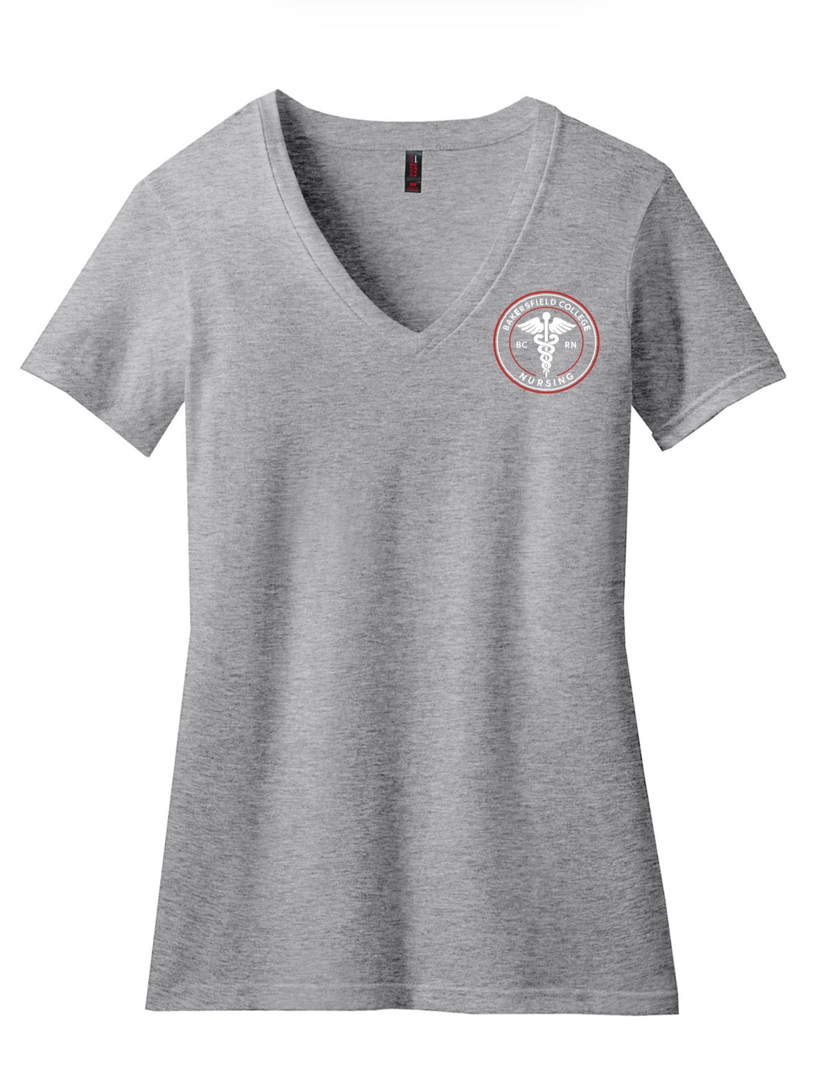 BC Silver V-Neck T-Shirt  w/ Printed LOGO 3