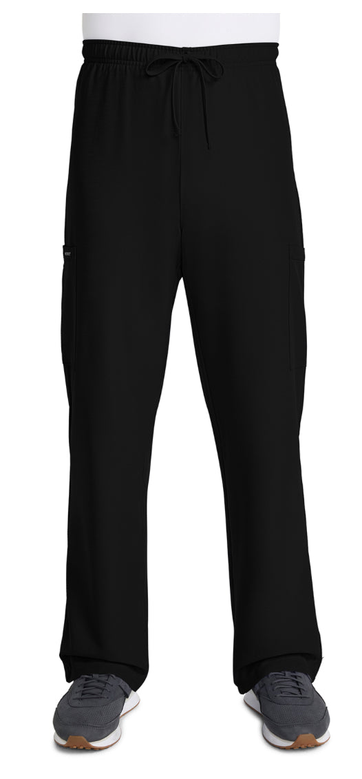 WonderWink® Unisex Work Flex™ Cargo Pant Style 500/CK280A Cherokee Unisex Tapered Leg Drawstring Pant in Black